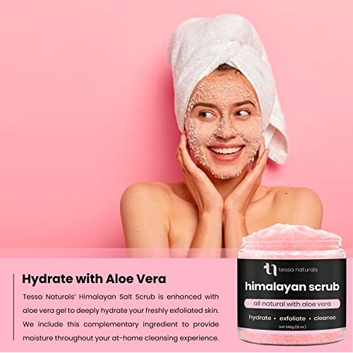 Himalayan Salt Scrub Body Exfoliator with Aloe Vera | All Natural Pink Himala...
