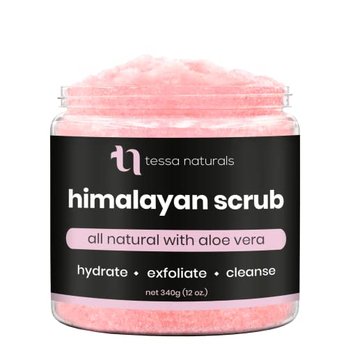 Himalayan Salt Scrub Body Exfoliator with Aloe Vera | All Natural Pink Himala...