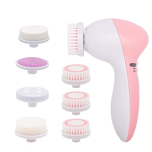 Facial Cleansing Brush [Newest 2021], Waterproof face scrubber with 8 Brush H...
