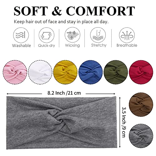 Tobeffect Headbands for Women Non Slip Turban Headband Boho Wide Head Band Wo...
