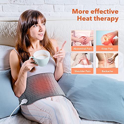 Toberto Heating Pad for Back Pain Relief Ultra Soft 12"x24" Large Electric He...