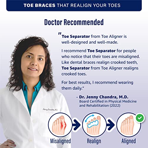 Toe Separator and Stretcher - Highly Effective Toe Straightener for Bunions, ...