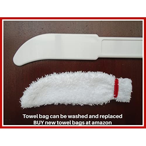 Long handle foot brush - toe towel care aid to CLEAN + DRY between ALL TOES a...