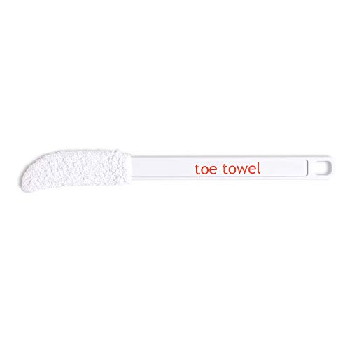 Long handle foot brush - toe towel care aid to CLEAN + DRY between ALL TOES a...