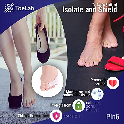 ToeLab Pinky Toe Separators Pin6 - Little Toe Cushion Tubes + Pinky Toe Splin...