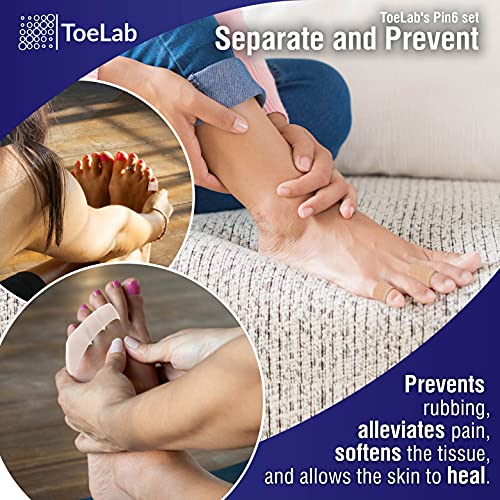 ToeLab Pinky Toe Separators Pin6 - Little Toe Cushion Tubes + Pinky Toe Splin...