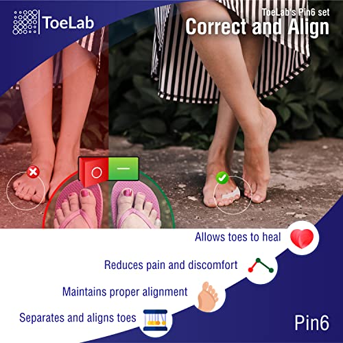 ToeLab Pinky Toe Separators Pin6 - Little Toe Cushion Tubes + Pinky Toe Splin...