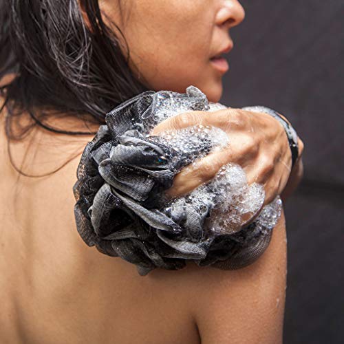 Toem Loofah Back Scrubber For Shower | Bamboo Charcoal Fiber Infused | Bath S...