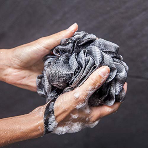 Toem Loofah Back Scrubber For Shower | Bamboo Charcoal Fiber Infused | Bath S...