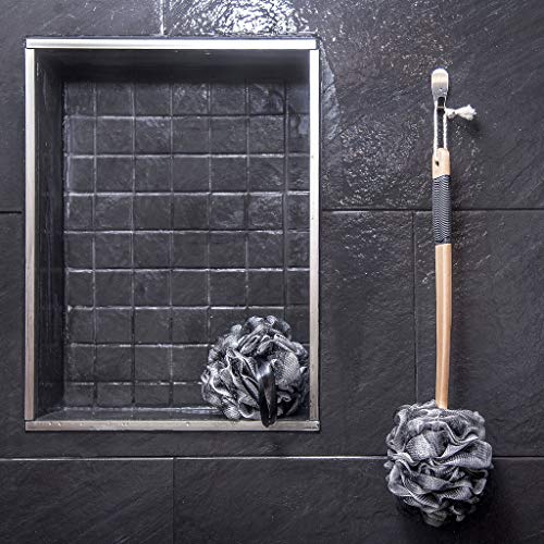 Toem Loofah Back Scrubber For Shower | Bamboo Charcoal Fiber Infused | Bath S...