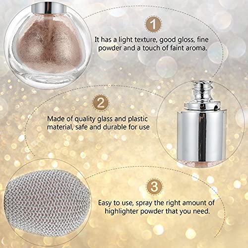 Glitter Highlighter Powder Spray, Brighten Women Contour Makeup Flash Powder ...