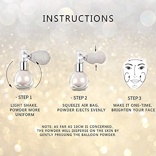 Glitter Highlighter Powder Spray, Brighten Women Contour Makeup Flash Powder ...
