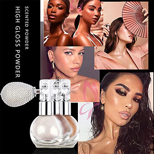 Glitter Highlighter Powder Spray, Brighten Women Contour Makeup Flash Powder ...