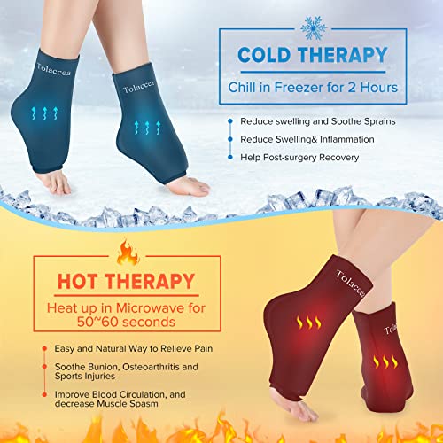 Ankle Foot Ice Pack Wrap for Injuries, Reusable Gel Ice Pack for Hot and Cold...