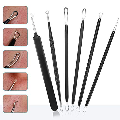 Blackhead Remover Pimple Popper Tool Kit - (6 Piece Kit) - Professional Stain...