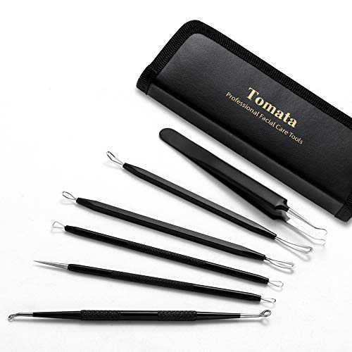Blackhead Remover Pimple Popper Tool Kit - (6 Piece Kit) - Professional Stain...