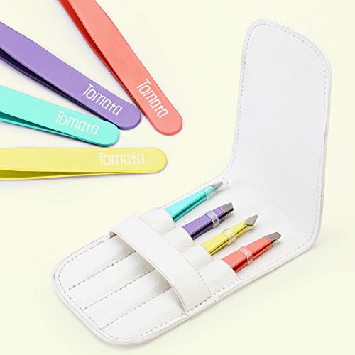 Tweezers for Eyebrows, Slant Tip and Pointed Eyebrow Tweezer Set Great Precis...