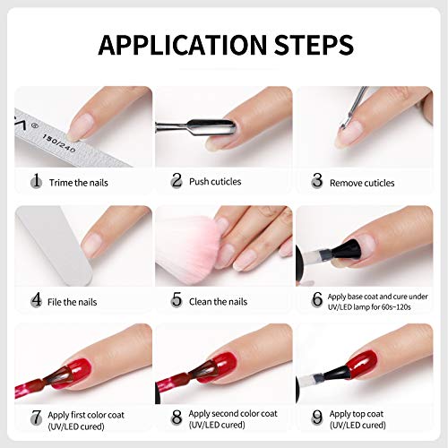 TOMICCA Glitter Black Gold White Silver Sparkle Gel Nail Polish Set, 6 Colors...