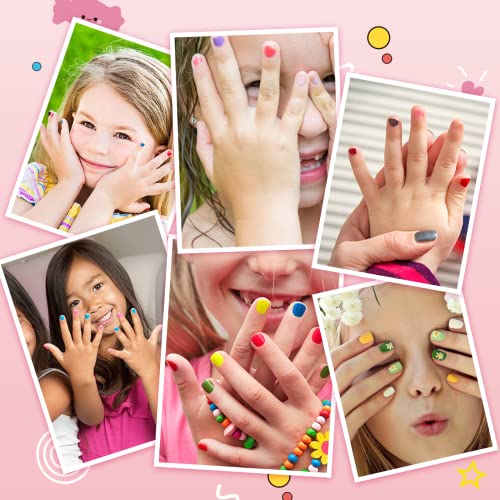 TOMICCA Kids Nail Polish Set Rainbow Candy Colors Non-Toxic Washable Super Sp...