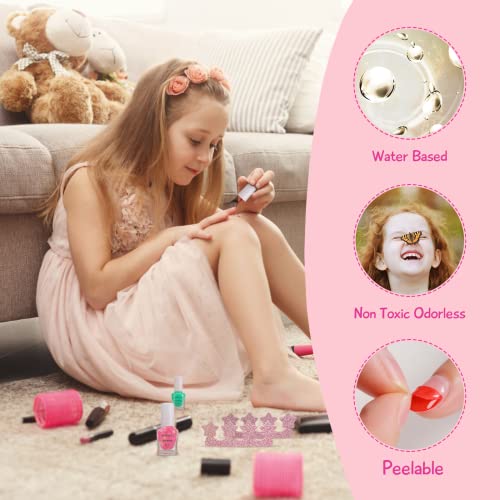 TOMICCA Kids Nail Polish Set Rainbow Candy Colors Non-Toxic Washable Super Sp...