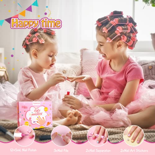 TOMICCA Kids Nail Polish Set Rainbow Candy Colors Non-Toxic Washable Super Sp...