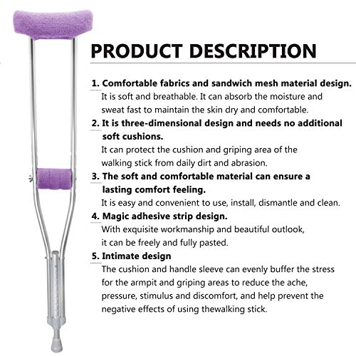 TOMMHANES AMISGUOER Crutch Underarm Pads Crutch Pad Crutch Hand Grip Covers C...