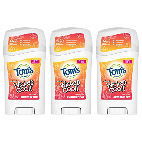 Tom's of Maine Aluminum-Free Wicked Cool! Natural Deodorant for Kids, Summer ...