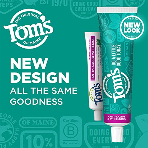 Tom's of Maine Fluoride-Free Antiplaque & Whitening Natural Toothpaste, Peppe...