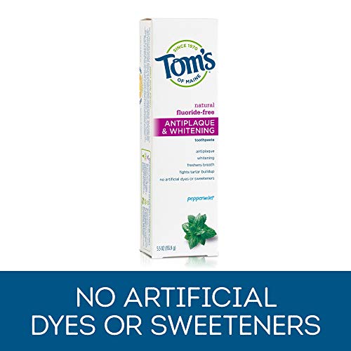 Tom's of Maine Fluoride-Free Antiplaque & Whitening Natural Toothpaste, Peppe...