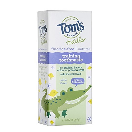 Tom's of Maine Fluoride-Free Toddler Training Toothpaste, Mild Fruit, 1.75 oz...