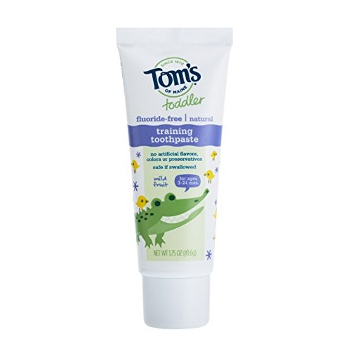 Tom's of Maine Fluoride-Free Toddler Training Toothpaste, Mild Fruit, 1.75 oz...