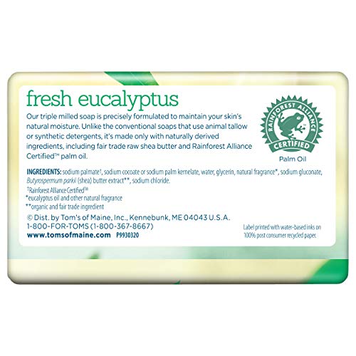 Tom's of Maine Natural Beauty Bar Soap With Raw Shea Butter, Fresh Eucalyptus...