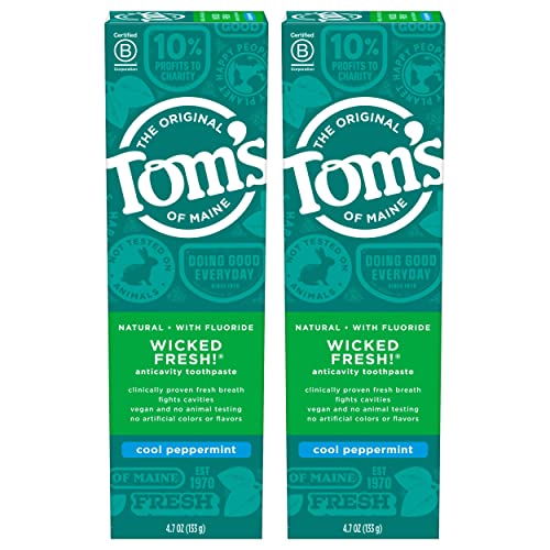Tom's of Maine Natural Wicked Fresh! Fluoride Toothpaste, Cool Peppermint, 4....