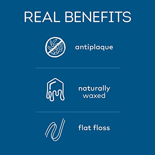 Tom's of Maine Naturally Waxed Antiplaque Flat Dental Floss, Spearmint, 32 Ya...