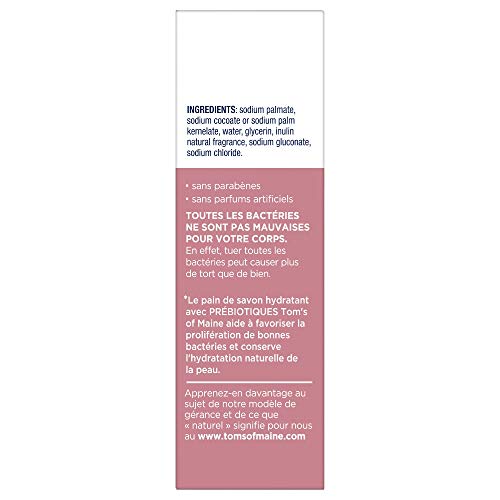 Tom's of Maine Prebiotic Moisturizing Natural Bar Soap, Soft Rose, 5 oz.