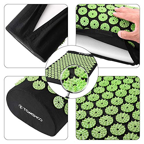 TOMSHOO Acupressure Mat and Pillow Set, Acupuncture Mat Massage Set with 2pcs...