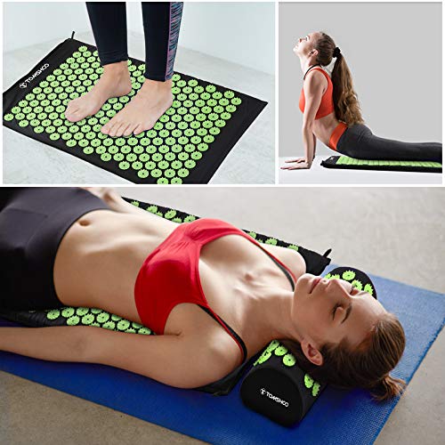 TOMSHOO Acupressure Mat and Pillow Set, Acupuncture Mat Massage Set with 2pcs...
