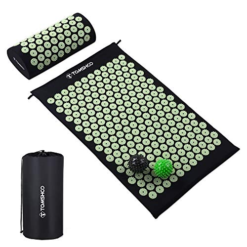 TOMSHOO Acupressure Mat and Pillow Set, Acupuncture Mat Massage Set with 2pcs...