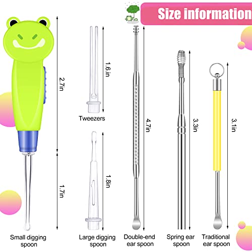 17 Pieces Earwax Remover Tool Cute Kid's LED Earwax Spoon Ear Cleaner with Li...