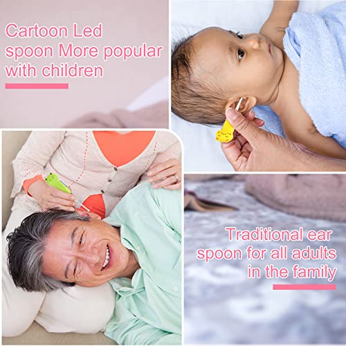 17 Pieces Earwax Remover Tool Cute Kid's LED Earwax Spoon Ear Cleaner with Li...