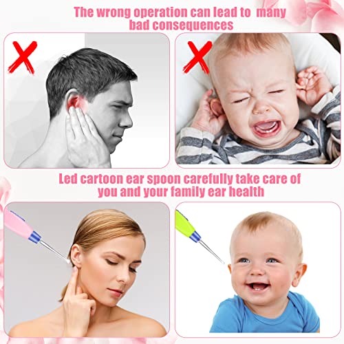 17 Pieces Earwax Remover Tool Cute Kid's LED Earwax Spoon Ear Cleaner with Li...
