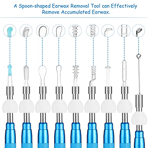 20 Pieces Replacement Ear Cleaner Tips Silicone Ear Spoon Reusable Ear Spoon ...