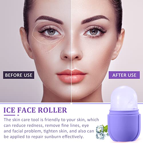 3 in 1 Ice Face Roller Jade Roller and Gua Sha Set, Silicone Ice Mould Facial...