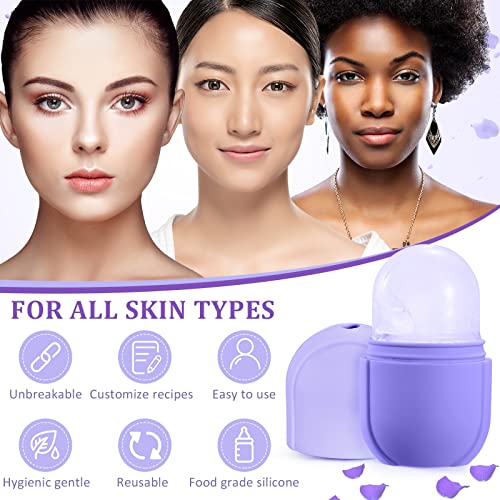 3 in 1 Ice Face Roller Jade Roller and Gua Sha Set, Silicone Ice Mould Facial...