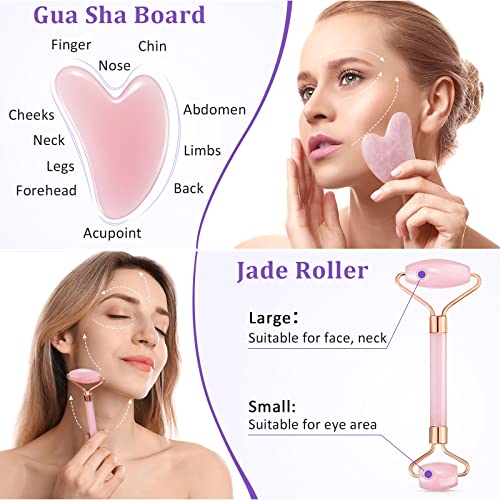 3 in 1 Ice Face Roller Jade Roller and Gua Sha Set, Silicone Ice Mould Facial...