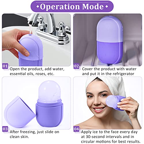 3 in 1 Ice Face Roller Jade Roller and Gua Sha Set, Silicone Ice Mould Facial...