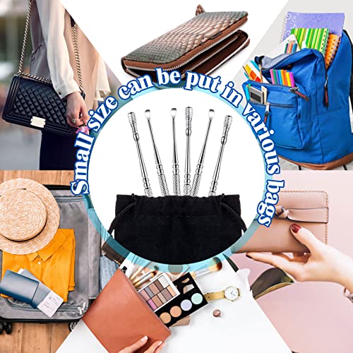 6 Pack Earwax Removal 360° Spiral Stainless Steel Spring Ear Spoon Portable D...