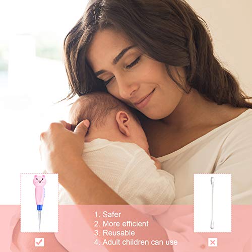 Tondiamo 4 Pieces Kids Ear Wax Removal LED Light Children Earwax Remover Tool...