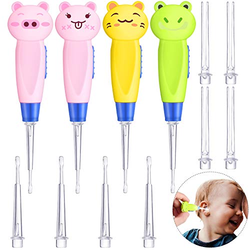 Tondiamo 4 Pieces Kids Ear Wax Removal LED Light Children Earwax Remover Tool...