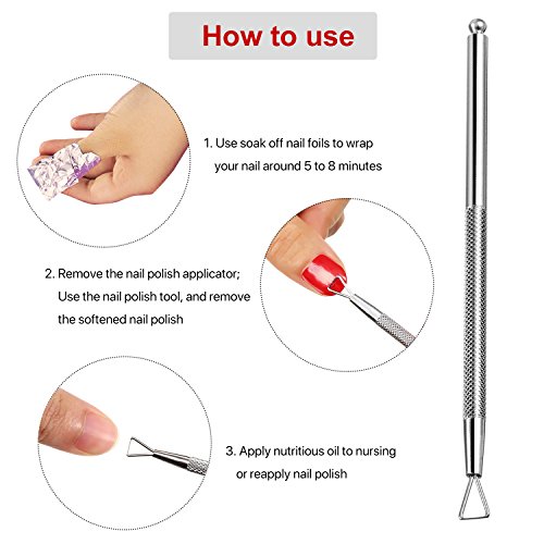 TOODOO Cuticle Peeler Scraper Remove Gel Nail Polish and Cuticle Pusher and S...